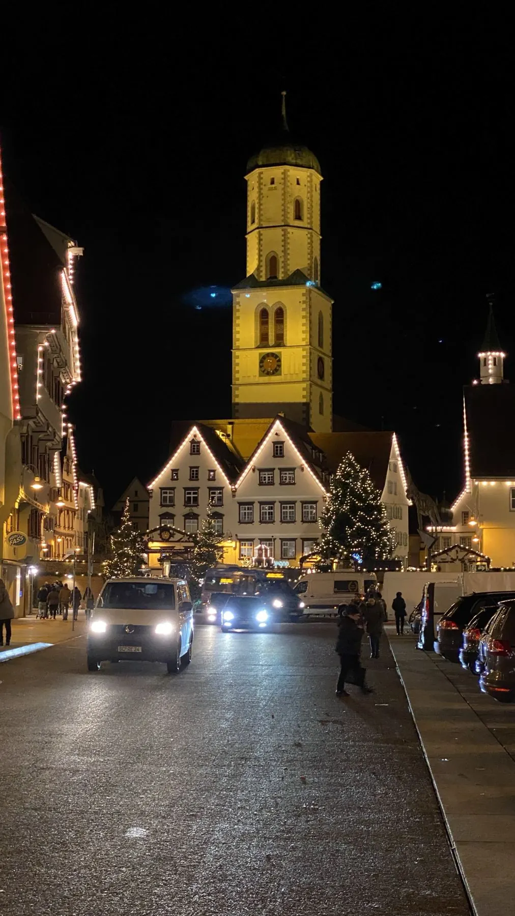 Biberach Christmas market at night