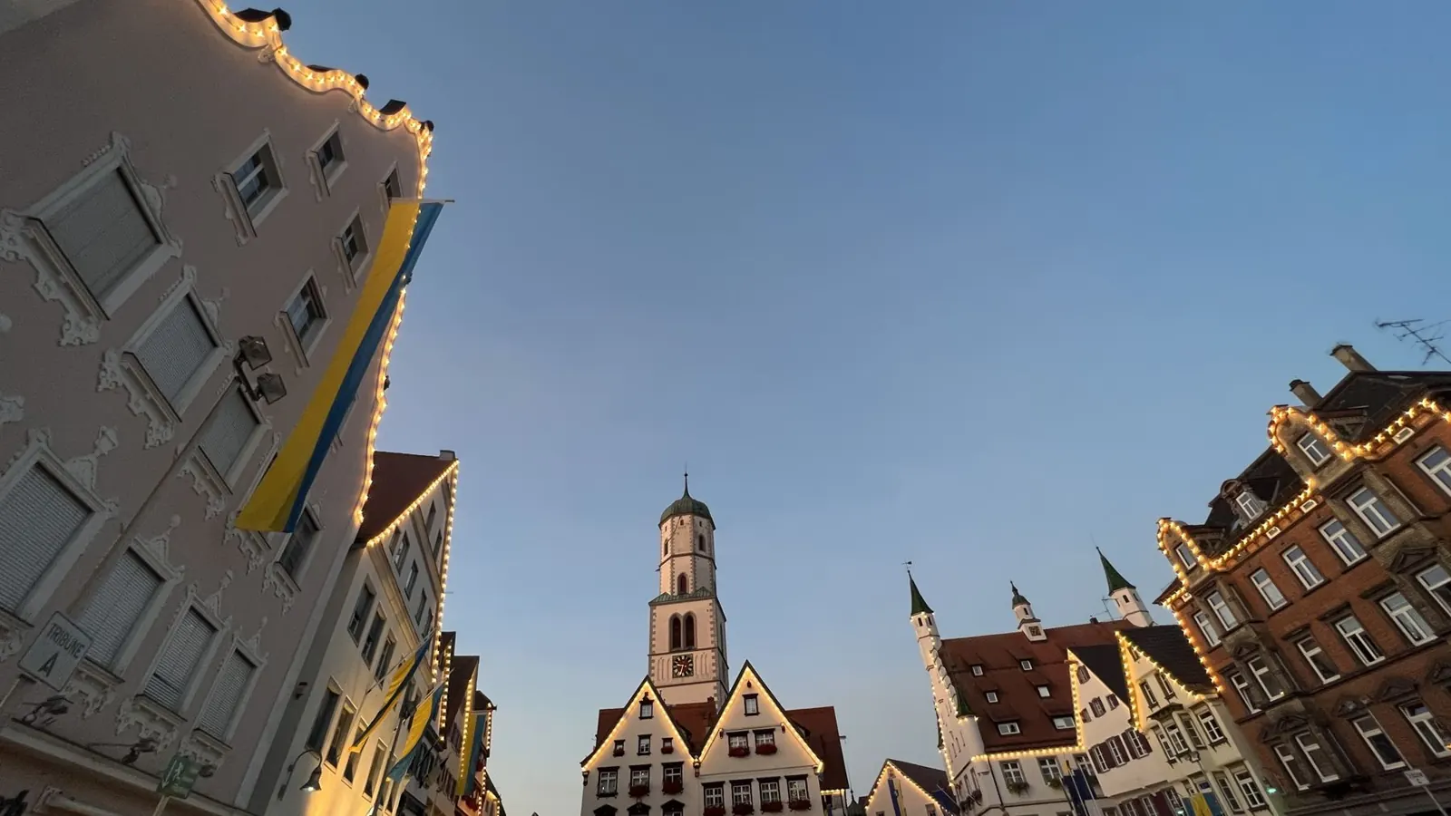 Biberach market square at dusk