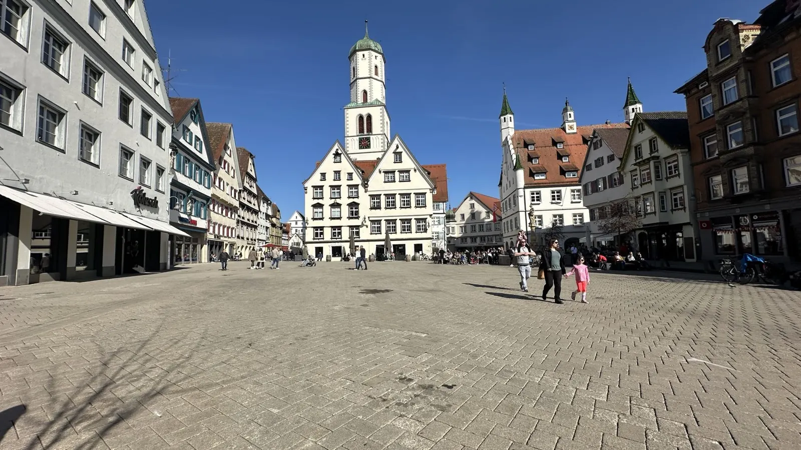 Family on Biberach market square