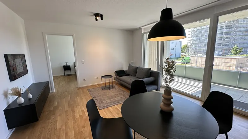 Dining table by the balcony door